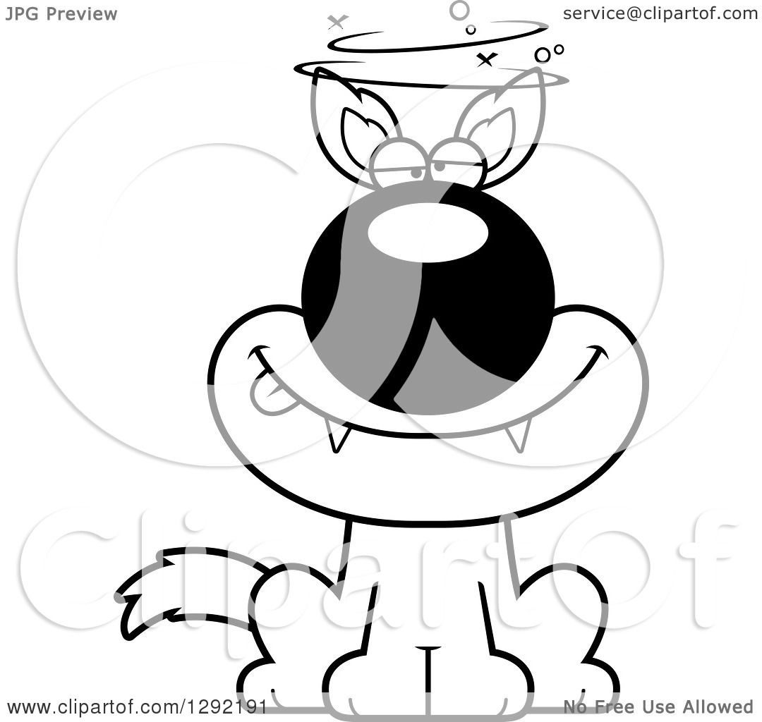 1080x1024 Lineart Clipart Of A Black And White Cartoon Drunk Or Dizzy