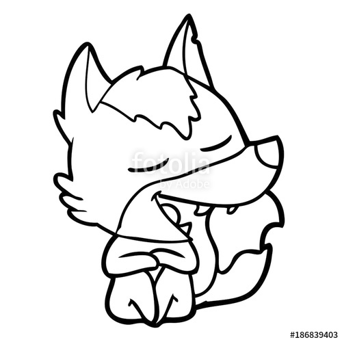 500x500 Cartoon Wolf Sitting Laughing Stock Image And Royalty Free Vector