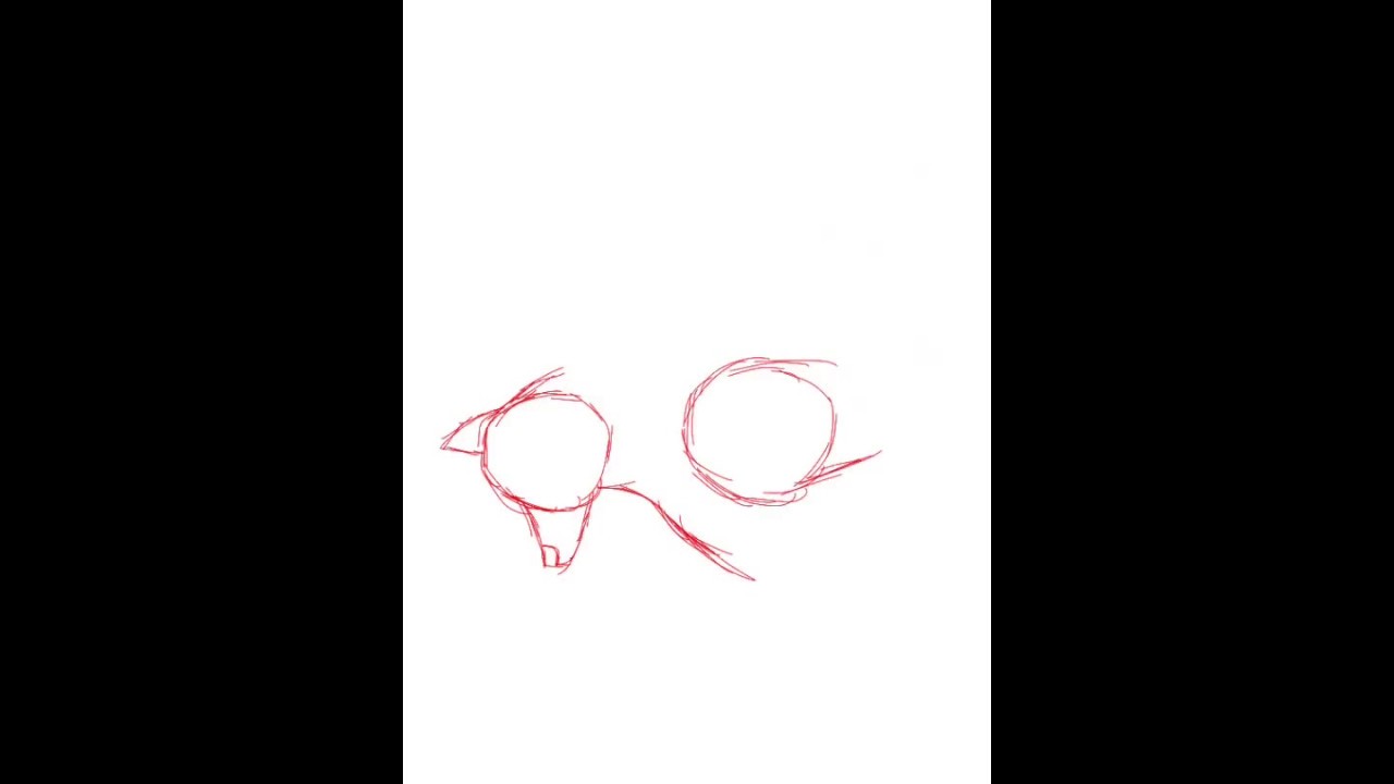 1280x720 Digital Speed Draw Wolf Sitting