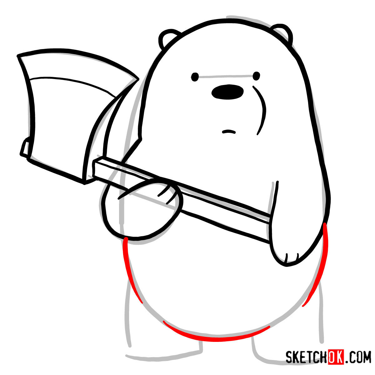 1200x1200 How To Draw Ice Bear With An Axe We Bare Bears