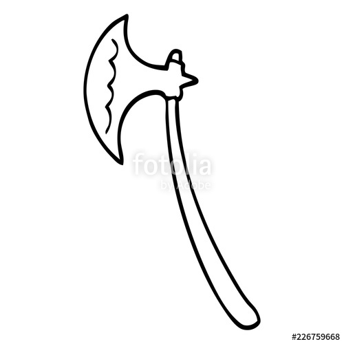 500x500 Line Drawing Cartoon Medieval Axe Stock Image And Royalty Free