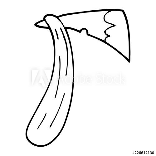 500x500 Line Drawing Cartoon Of An Axe