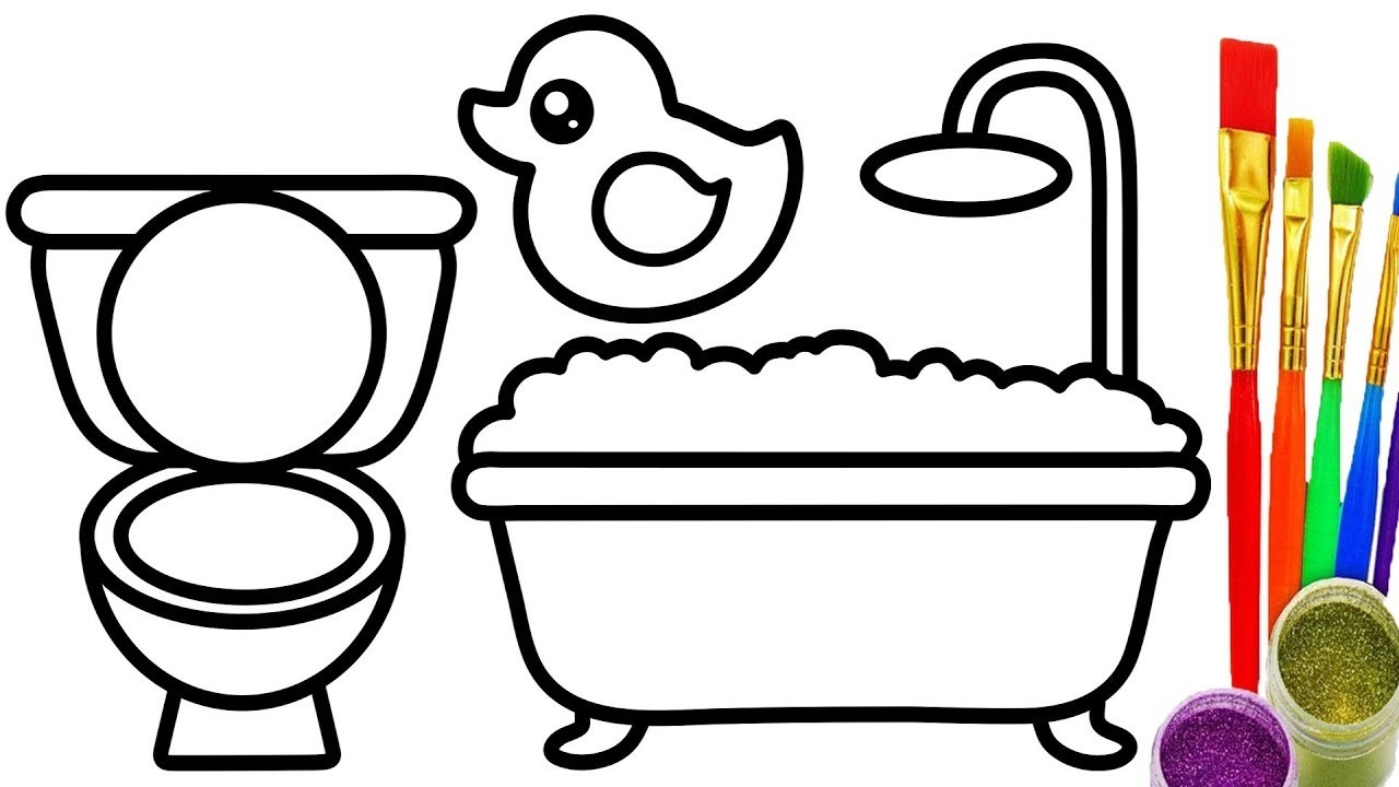 1280x720 Learn Colors With Drawing Baby Bathroom Coloring Pages How To Draw