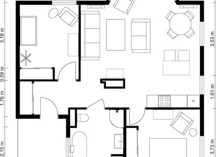 440x320 Three Quarter Bath Floorplan, Drawing, Draw Bathroom Floor Plan