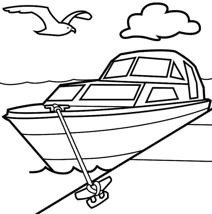 Drawing Of Boat In Water