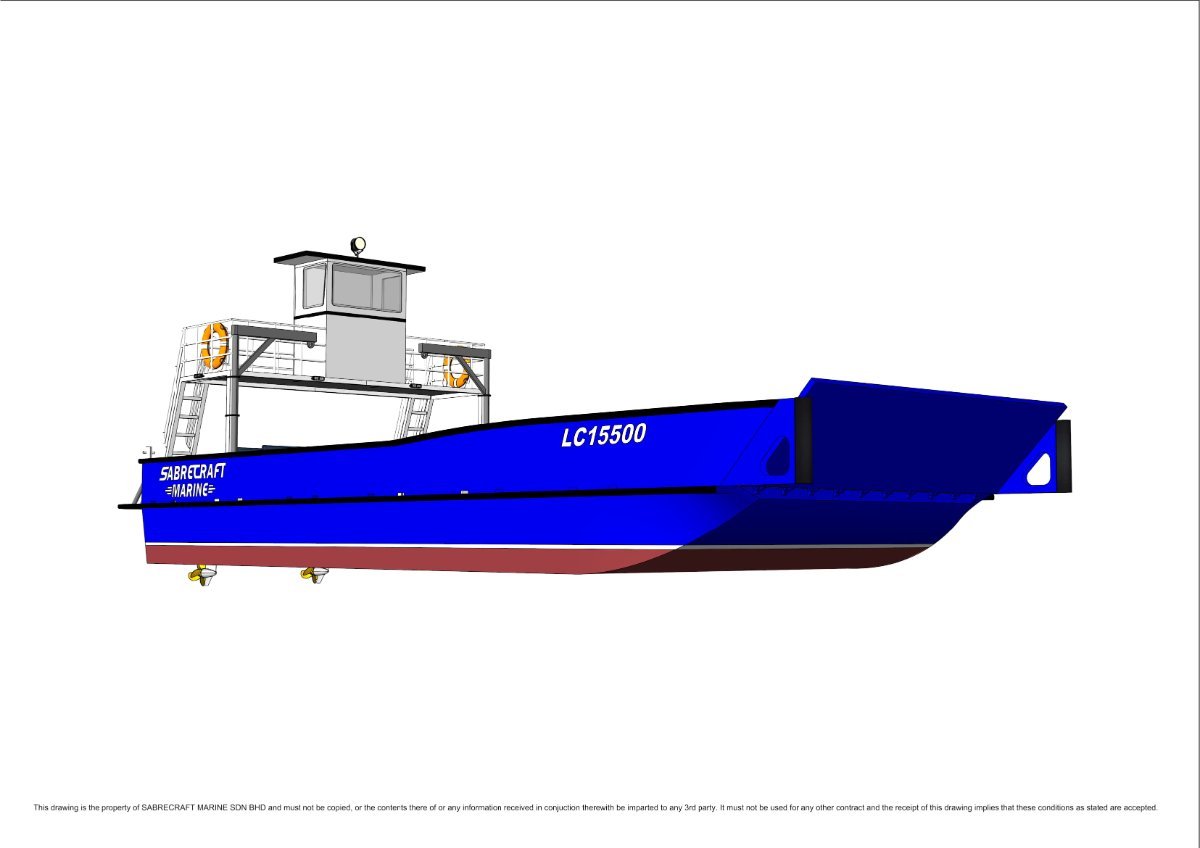 1200x848 New Sabrecraft Marine Landing Craft Work Boat Bunker Barge