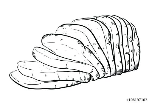 500x345 sketch of bread hand drawn sketch of black bread bread vector