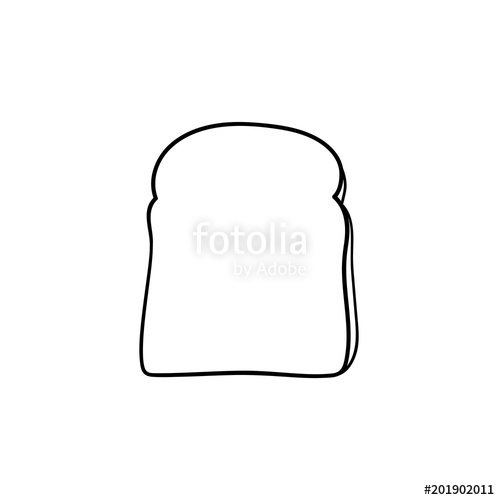 500x500 Whole Wheat Toast Bread Hand Drawn Outline Doodle Icon Slice