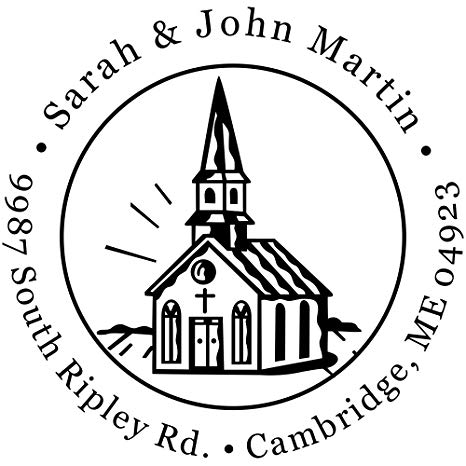 466x466 Church Building Address Stamp Office Products
