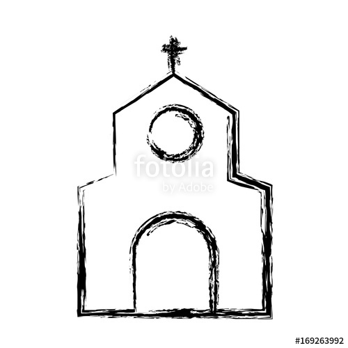 500x500 Church Building Icon Over White Background Vector Illustration