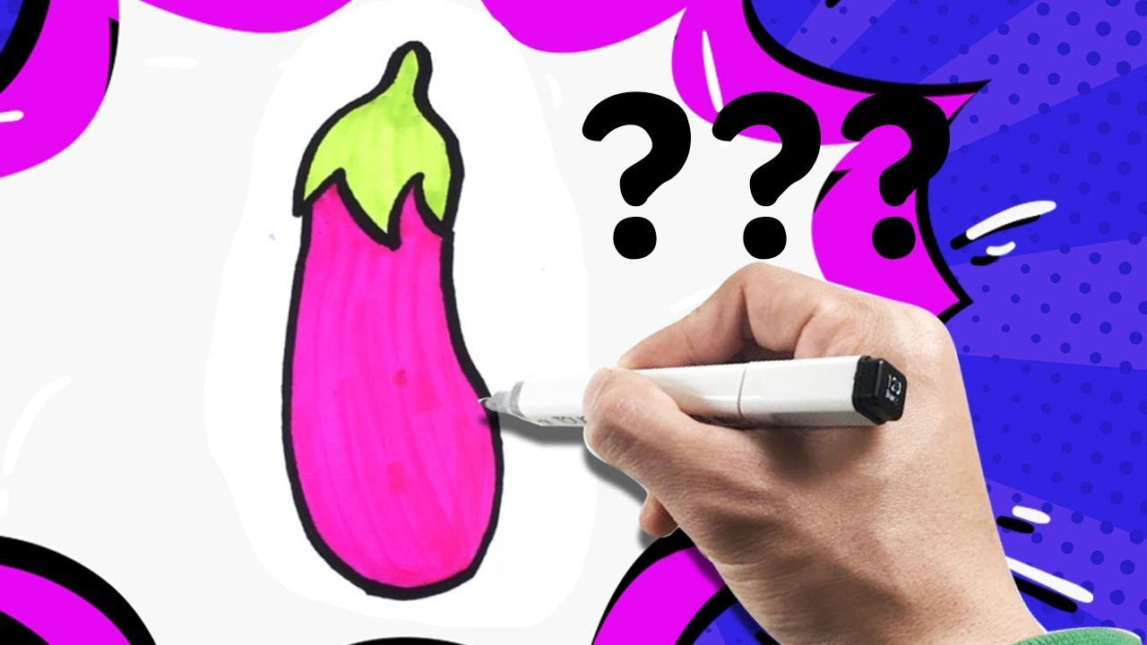 1280x720 How To Draw And Coloring Eggplant