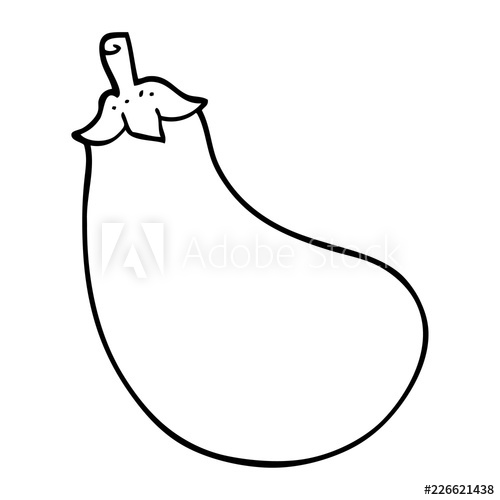 500x500 Line Drawing Cartoon Eggplant