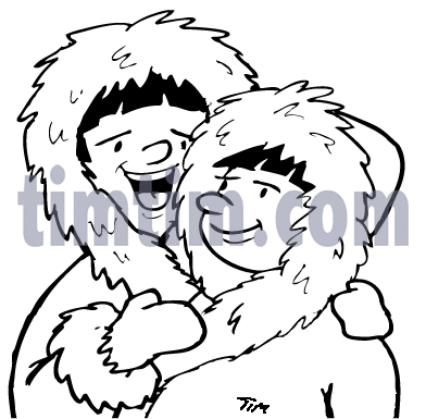 392x385 Free Drawing Of Eskimos Bw From The Category People