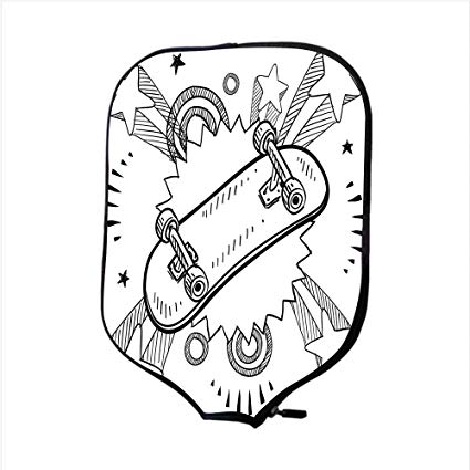 425x425 neoprene pickleball paddle racket cover case, doodle