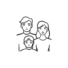 240x240 Family Members Hand Drawn Outline Doodle Icon Vector Sketch