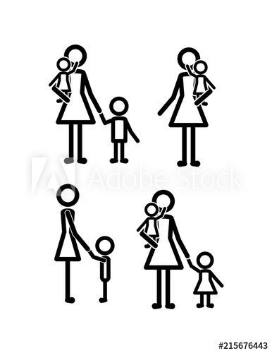 386x500 Family Members Set Lines Figures Vector Illustration Design
