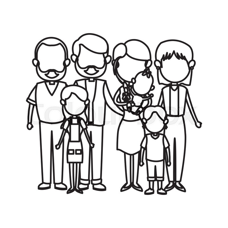 800x800 Cute Family People Together Members Stock Vector Colourbox