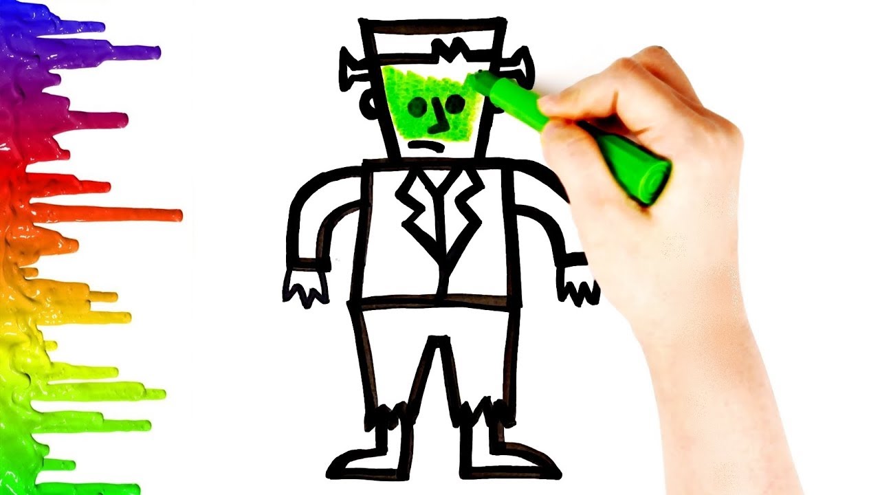 1280x720 Frankenstein Halloween Drawing