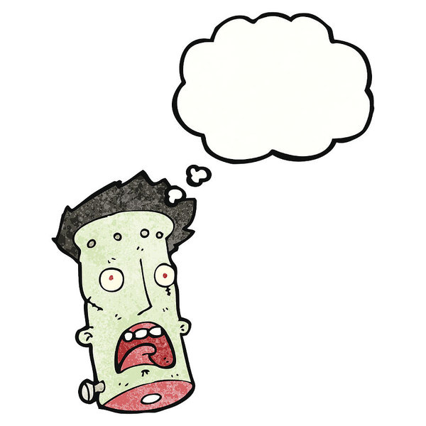 600x600 Frankenstein's Monster Head Cartoon Art Print