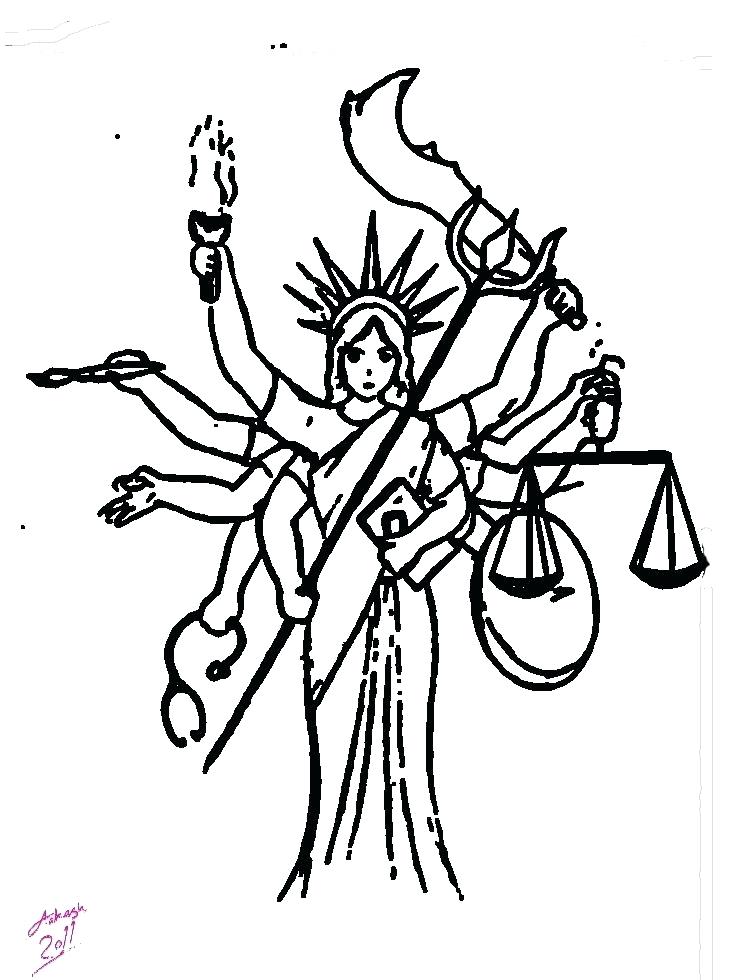 750x980 and coloring pages for kids of durga maa colouring