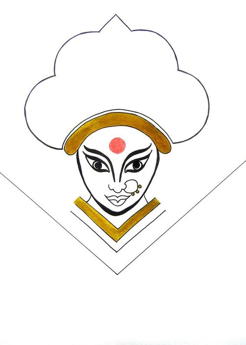 500x700 durga maa greeting card for sale