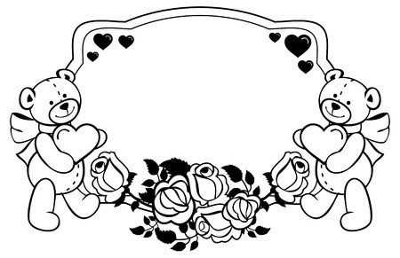 450x291 Photo Of Oval Label With Outline Roses
