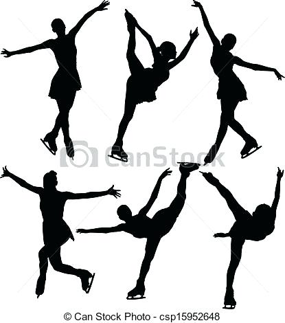 415x470 Ice Skating Drawing Couple Silhouette Skater Step