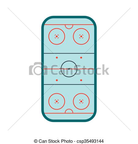 450x470 Ice Hockey Rink Icon In Flat Style Isolated On White Background
