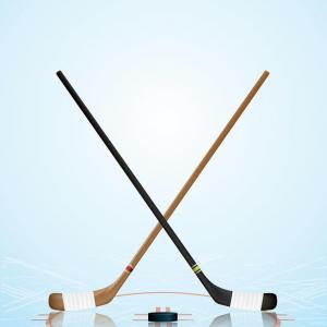 300x300 Carelessly Painted Wooden Hockey Stick And Washer Vector Clipart