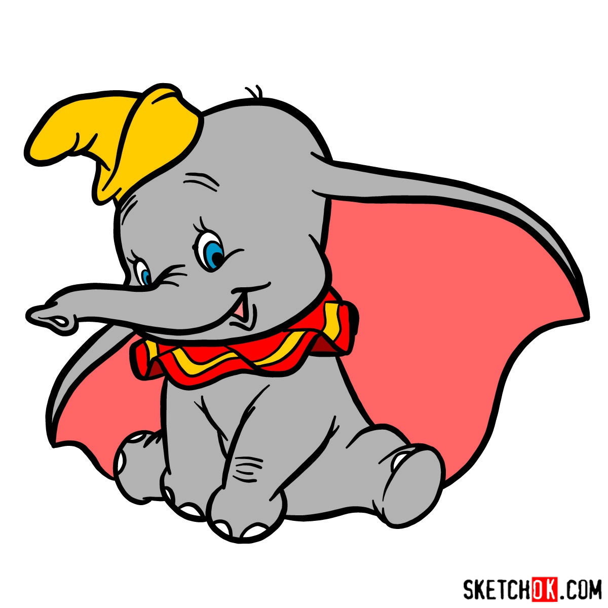 1200x1200 How To Draw Dumbo The Elephant