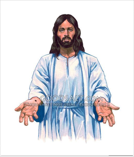 513x600 Jesus Holding Out His Arms And Showing The Scars On His Hands