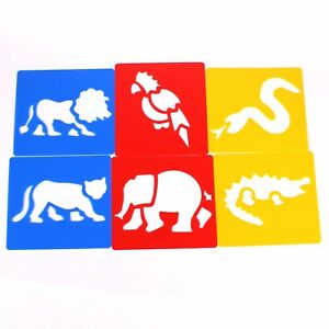 300x300 Plastic Jungle Animal Art Stencils Templates Set Kids Safari