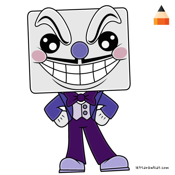 600x600 How To Draw King Dice Chibi Cuphead Step