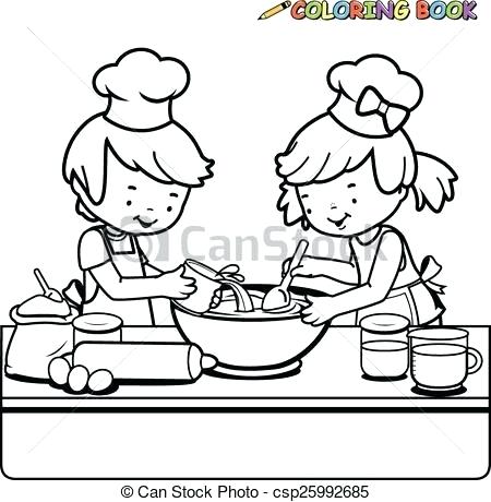 450x460 Kitchen Clipart Black And White