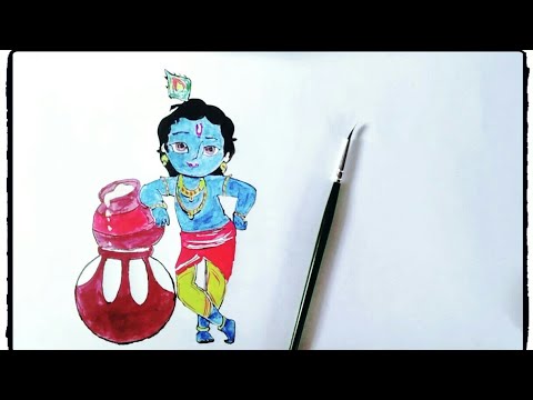 480x360 how to draw and paint bal krishna tutorial in simple st