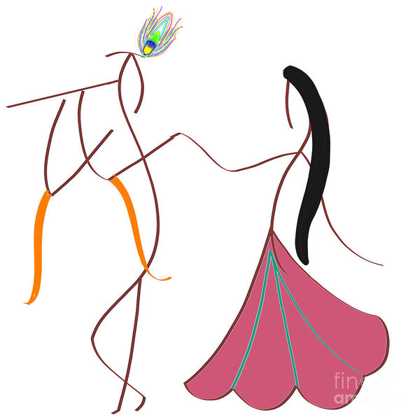 600x600 Radha Krishna Art Print