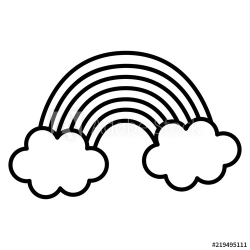 500x500 Line Nature Beauty Rainbow And Fluffy Clouds