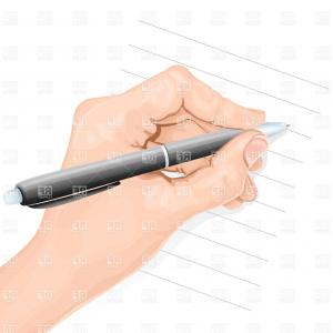 300x300 Vintage Drawing Of Hand With A Feather Pen Vector Clipart Studiogrfx