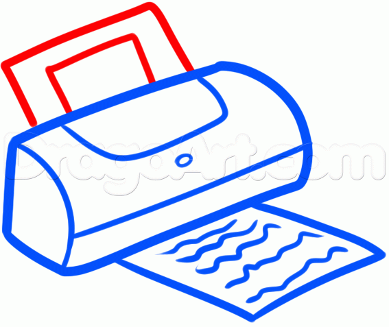 567x477 How To Draw A Printer, Step