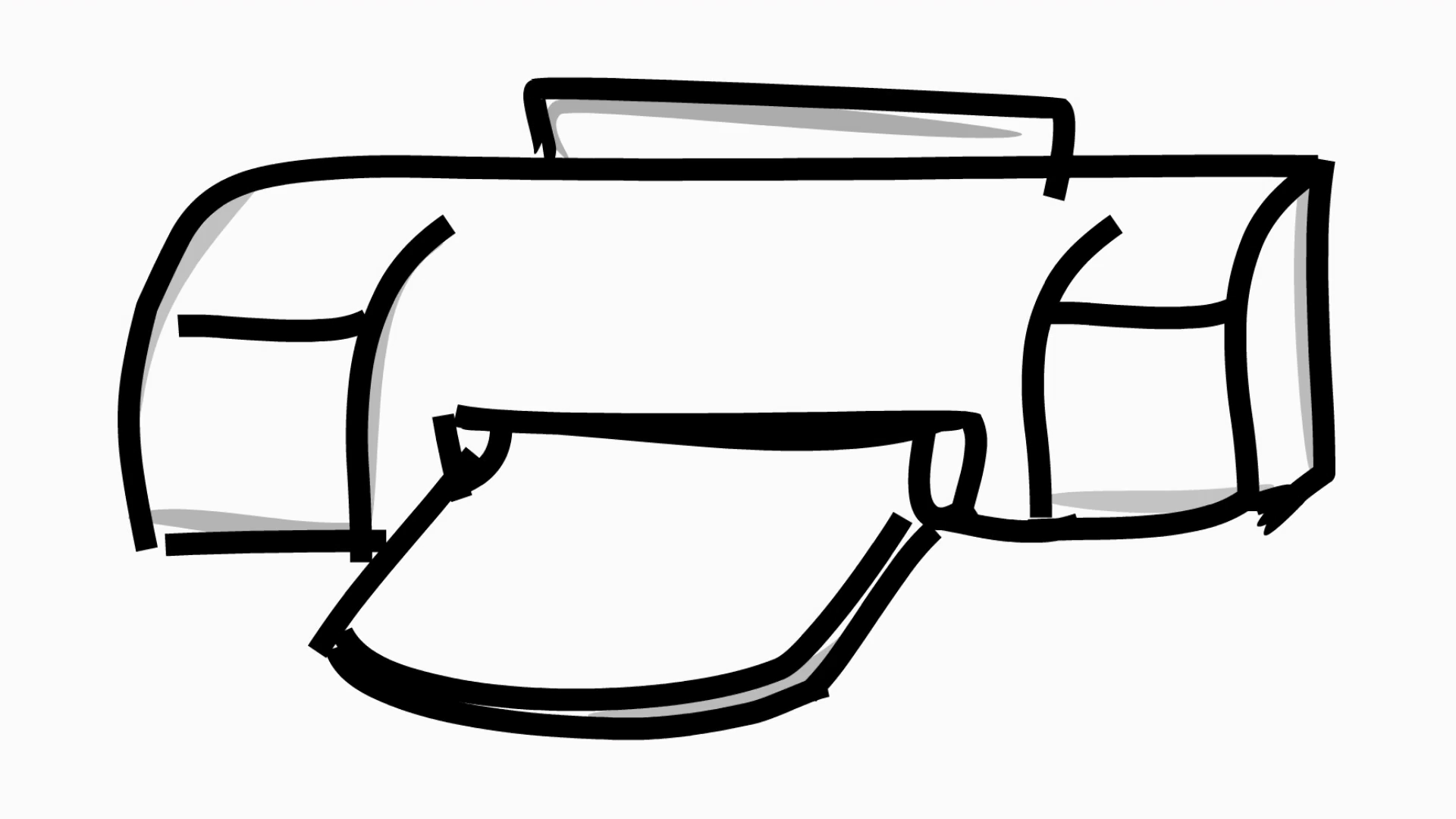 1920x1080 Printer Line Drawing Illustration Animation With Transparent