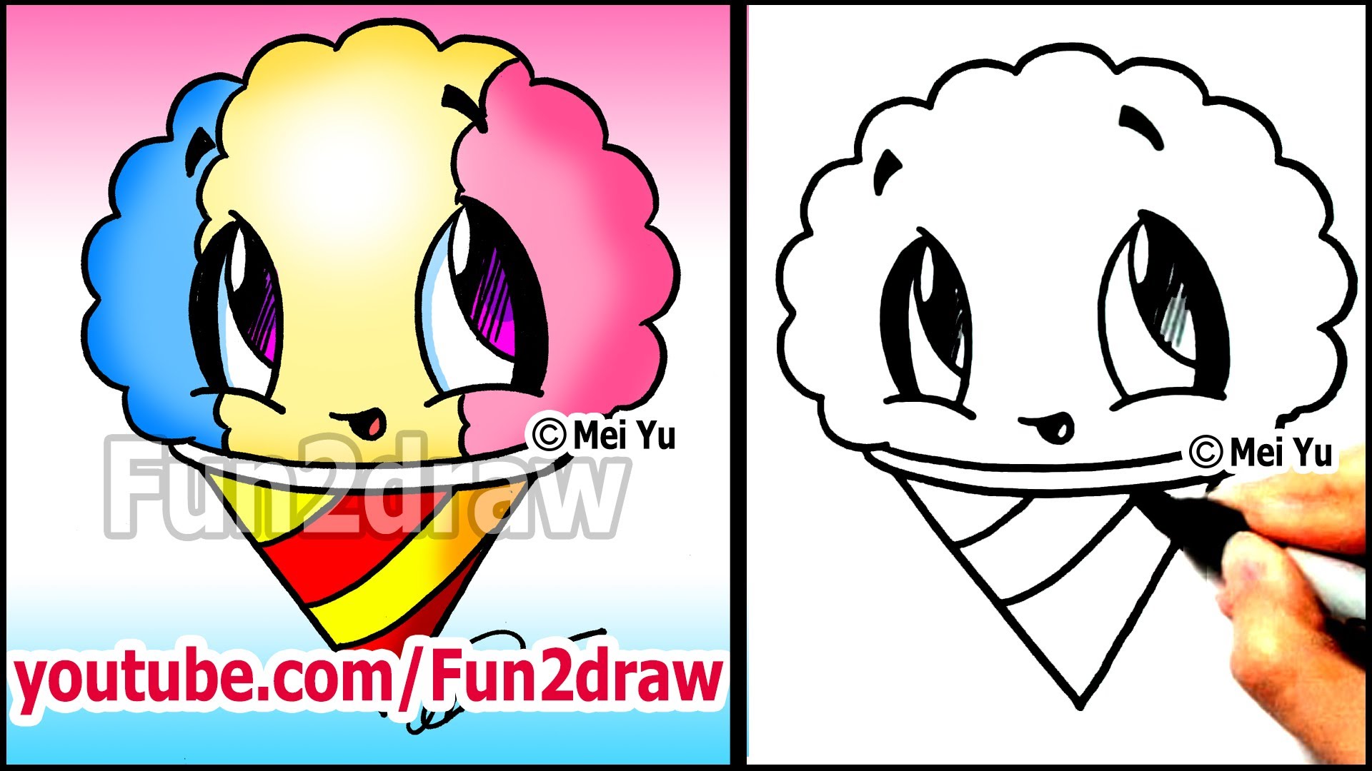 1920x1080 Summer Snacks How To Draw A Snow Cone Kids Youtube