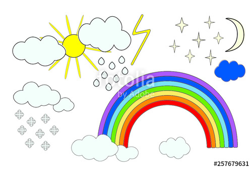 500x334 House With Red Roof And Smoke Chimney Sky With Sun, Clouds