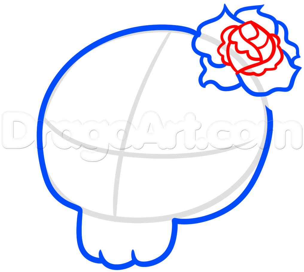 1016x907 Draw Day Of The Dead Skull, Step