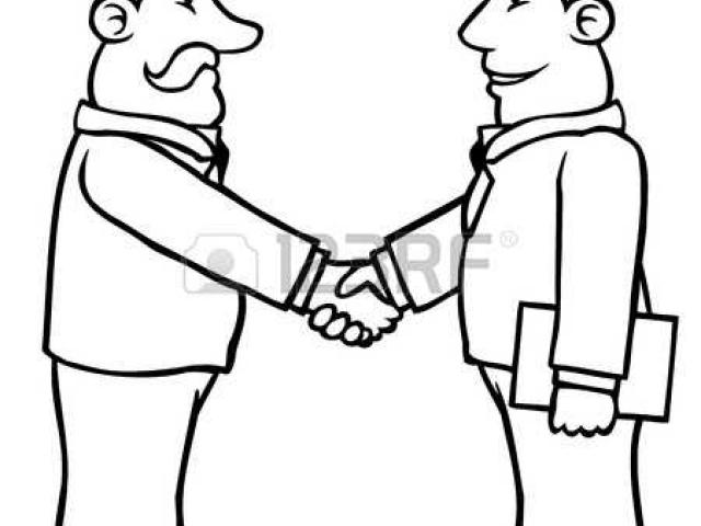 640x480 Two People Shaking Hands Drawing