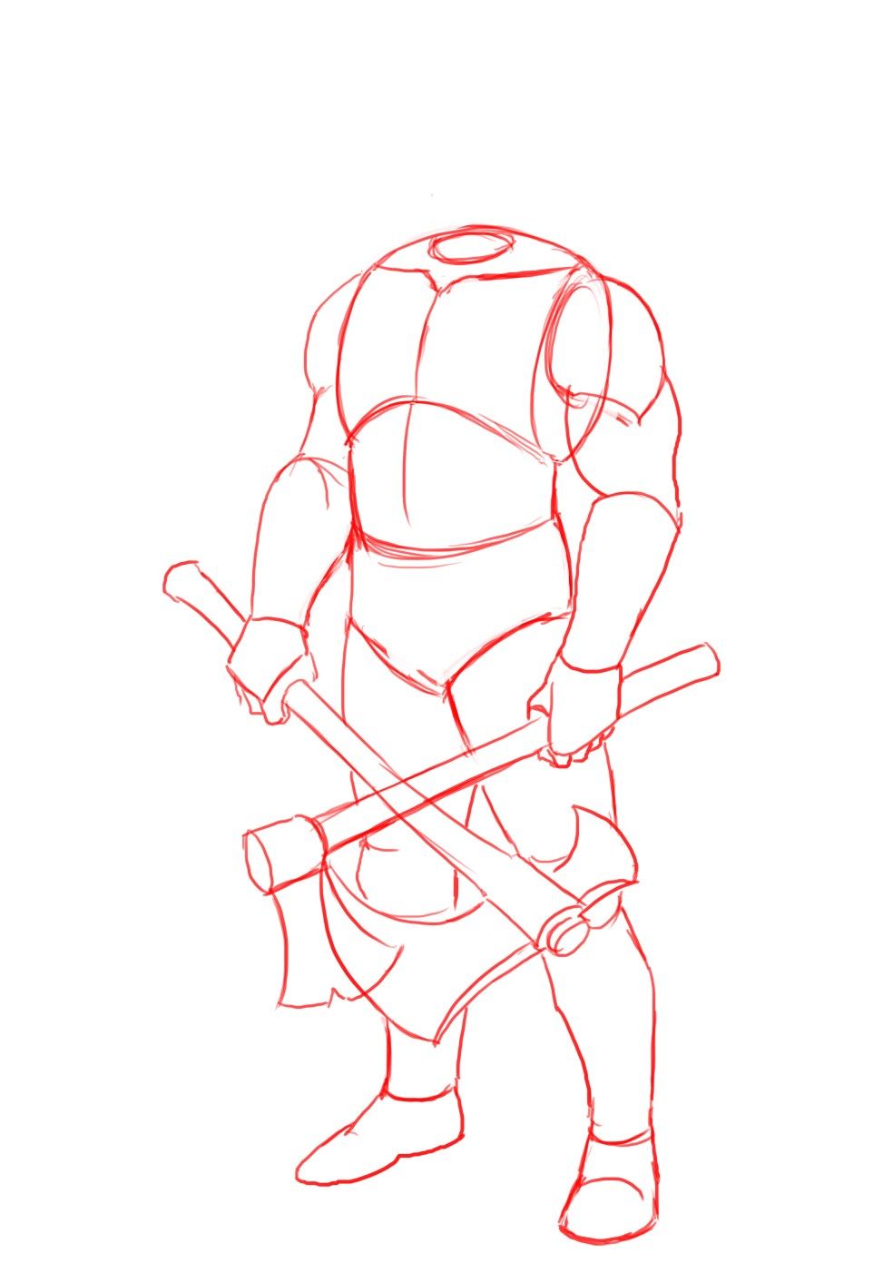 984x1391 How To Draw Kratos From God Of War Step