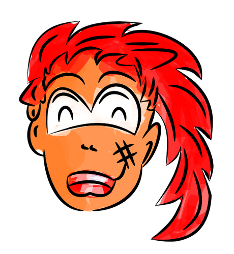 460x500 vector drawing of woman's ponytail