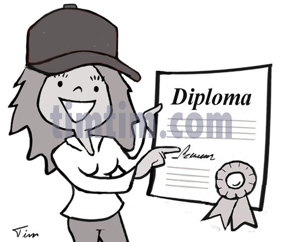 558x480 Free Drawing Of Diploma Girl Bw From The Category Books News
