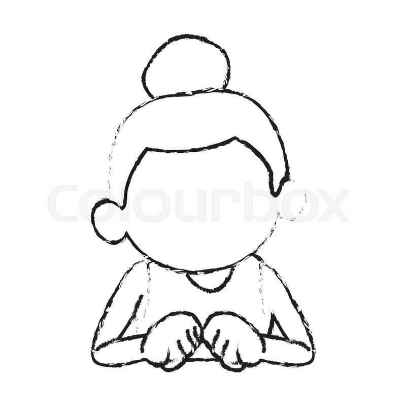 800x800 Sketch Girl Young Kid Happy Expression Stock Vector Colourbox