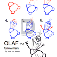 200x200 How To Draw Olaf The Snowman, Frozen, Disney Drawing