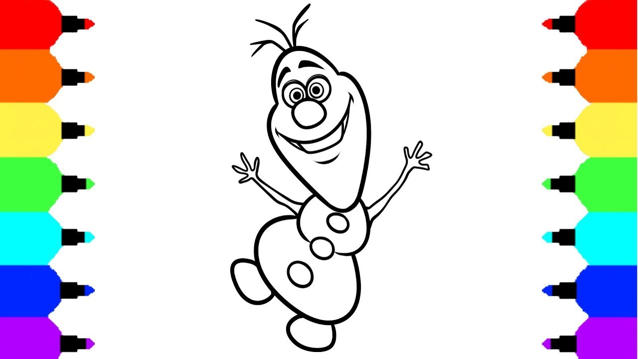 1280x720 How To Draw Snowman Olaf From Frozen For Kids